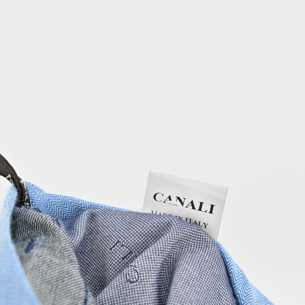 Canali Womens Trousers Size 54 Dark‎ Chambray Classic Tapered Pants Made Italy - Picture 7 of 11